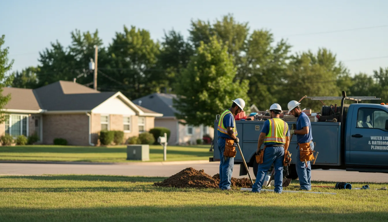 Residential water line and bathroom plumbing service in West Valley, NY